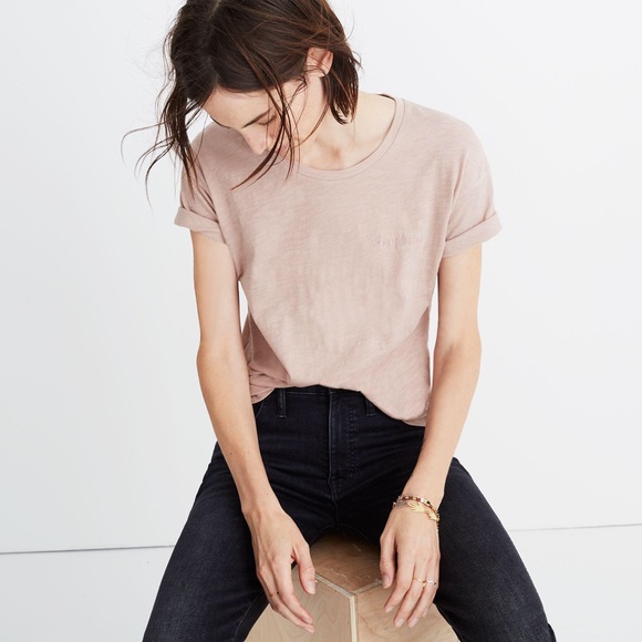 Madewell Tops - • SOLD • Madewell Friday Embroidered Tee